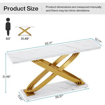 FAUX MARBLE CONSOLE TABLE (lot Maxx) - Image 3