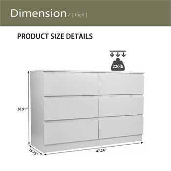 WROUGHT STUDIO 47" BEDROOM 6-DRAWER DRESSER (lot Maxx) - Image 3