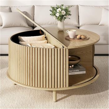 VANVUSON 31.5"ROUND COFFEE TABLE W/STORAGE (lot Maxx) - Image 2