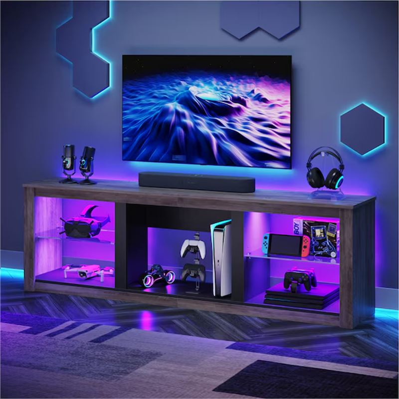 70" TV STAND W/LED LIGHTS