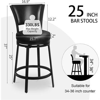 Everly Quinn 25" Counter Stool set of two (lot Maxx) - Image 4