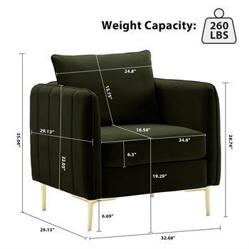Velvet Accent Chair (lot Maxx) - Image 3