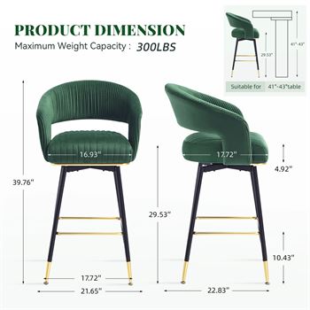 Everly Quinn Roellig 29.5" Swivel Bar Stool set of two (lot Maxx) - Image 3